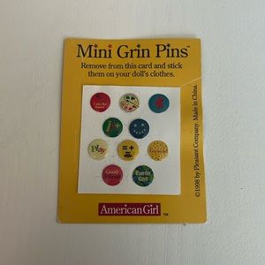 American Girl mini grin pins